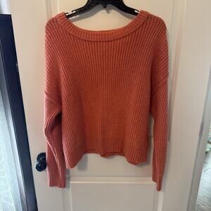 Women’s American Eagle Knit Sweater Orange Peach Oversized Size Small